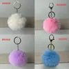 Llavero colgante de bola de peluche de 8 cm de imitación de piel de conejo Rex, accesorios de joyería para ropa y equipaje transfronterizos