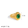 Conjunto de Joias Colar em Aço Inoxidável Dourado 18K com Pingente Oval de Zircônia Colorida Europeia e Americana Anel de Aço Titânio de Alta Qualidade Corrente para Clavícula