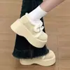 Zapatos de Algodón con Plataforma y Suela Gruesa Forrados de Polar para Mujer 2026 Nuevos Zapatos de Invierno para Mujer Botas de Nieve Zapatos Retro Cálidos Peludos