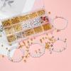 Producto Nuevo Transfronterizo Set de Metal Ccb de 15 Compartimentos Hecho a Mano DIY Cuentas de Letras Separadores Broche de Langosta Material para Pulseras