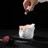 Taza de yeso aromaterapia con forma de mejilla de rostro humano, taza de vela aromaterapia de cristal, maceta decorativa de yeso creativo para escritorio DIY