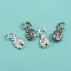Plata esterlina S925 colgante sólido de dumpling de dinero, colgante de lingote, accesorios para pulsera de cuerda trenzada hecha a mano DIY
