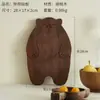 Tábua de Corte de Madeira em Formato de Urso de Noz, Antibacteriana e Resistente a Mofo, Sem Pintura e Sem Cera, Bandeja de Madeira Cartoon Doméstica para Comida de Bebê, Tábua de Pão