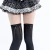 Meias Lolita, Meias 7/8 com Laço, Meias de Bezerro, Meias Jk Cinzas, Meias Femininas com Laço Borboleta