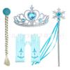 Halloween Juguete para Niños Vestido de la Princesa de Hielo Aisha Accesorios Anillo Azul Aretes Corona Varita de Hada Cenicienta