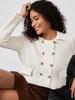 Venta al por mayor de ropa de mujer transfronteriza Estilo europeo y americano moda suéter de punto con solapa cruzado otoño nuevo cárdigan corto con solapa