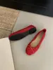 Zapatos planos rojos de lazo redondo para mujer, nuevos zapatos casuales de verano vintage estilo francés para ir al trabajo