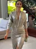 Otoño 2025 Nuevo Diseño de Moda Europea y Americana Transfronterizo Amazon para Mujer Vestido de Color Sólido con Escote en V y Cintura Ceñida