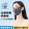 Máscara protetora solar facial pequena tridimensional para canto dos olhos de seda gelada máscara de blush com gradiente para ciclismo