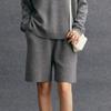Shorts de Cashmere Macio Novos Engrossados Calças de Tricô de Cinco Quartos Femininas Largas Casuais Moda Estilo Preguiçoso Retas Peça Externa