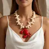 Colar Oval com Pingente de Caranguejo em Liga Metálica, Design Retrô Personalizado, Moda Transfronteiriça com Contas em Formato de Gota D'água, Colar Versátil para Mulheres