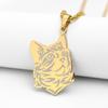 Collar con colgante de gato y cadena de acero inoxidable de Temu, ideal como regalo de San Valentín para amantes de los gatos.