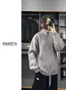 Jaqueta Cardigan de Tricô para Homens, Primavera e Outono 2025 Nova Tendência Casual Versátil Solta Gola Alta Top de Outono para Homens