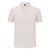 Camisa Polo de Manga Corta con Cuello para Comercio Exterior Transfronterizo para Hombre de Negocios Color Sólido Verano Delgado Ropa de Trabajo Tallas Europeas y Americanas con Impresión de Logo