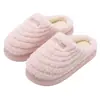 Hamuding Touca Simples, Pantufas de Algodão para Mulheres, Inverno Casa Interior Solado Grosso Antiderrapante Aveludado Quente Pantufas de Algodão Peludo