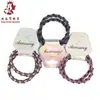 Una tarjeta con dos scrunchies elásticos anudados tejidos a mano Cuerda para el pelo trenzada de bloques de color vibrantes Accesorios para el pelo Estilo coreano Accesorios para el pelo