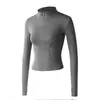 Chamarra de Yoga para Mujer Manga Larga Cuello Alto Secado Rápido para Correr Top Deportivo Ropa de Pilates Yoga Corte Ajustado Ropa de Fitness Transpirable