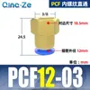 Conector Rápido PCF Resistente à Corrosão e ao Desgaste Rosca Interna Passante Pcf4-M5 Pcf6-01/02