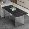 Mesa de placa de roca de lujo simple y ligera, mesa de comedor tipo isla acrílica, mesa de comedor para varias personas en casa, mesa creativa suspendida para restaurante