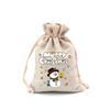 Bolsa de algodón con cordón para Navidad, venta al por mayor, para dulces, bocadillos, manzanas, regalo de Navidad