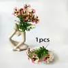 Popular flor de pensamiento artificial de tres colores de Amazon, un solo tallo para decoración del hogar y jardín exterior, material de ramo de flores artificiales de tacto realista
