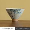Juego de té de kung fu de cerámica de bambú pintado a mano bajo cubierta, taza de té de aire fresco Xiaoqing para el hogar, nueva taza de cubo de estilo chino