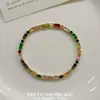 Pulsera Larga de Diamantes de Colores Estilo Xiaohongshu para Mujer, Pulsera de Moda Retro Europea y Americana, Joyería Versátil Única y de Alta Gama