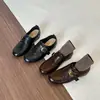 Versión de cuero suave~3cm de tacón oculto mocasines otoño e invierno nuevos suela blanda tacón alto zapatos de vestir zapatos de cuero pequeños retro