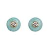 Aretes de botón esmaltados estilo francés aretes pequeños simples aguja de plata 925 sentido de alta gama nicho versátil temperamento aretes de botón retro para mujer