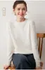 26 Otoño Invierno Nuevo Grueso Cuello Redondo 100% Cachemira Suéter Pulóver para Mujer Tejido Holgado Top de Capa Base
