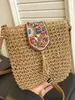 Bolso Tejido Calado Estilo Coreano para Mujer 2026 Modelo Nuevo Bolso Tote para Vacaciones en la Costa Bolso de Playa Bolso de Hombro Único Cruzado