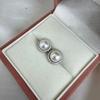 Aretes de Perlas de Agua Dulce de 6-7 mm Plata Esterlina S925 Girasol Plata Esterlina Aretes de Perlas Genuinos Cielo Extremadamente Brillante