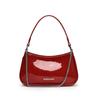 2025 Tendência Novo Estilo Distintivo Couro Patente Portátil Bolsa de Axila Fashion Casual Estilo Coreano Versátil Cor Sólida Transversal Feminina
