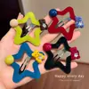 Pinza para el pelo de estrella de cinco puntas con flocado para niños, linda pinza para el pelo de osito para el lateral, nuevos accesorios para el pelo para niñas, pinza versátil para pelos sueltos