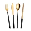 Atacado Aço Inoxidável 304 Portátil para Estudantes Talheres Coreanos Faca Colher Hashi Garfo Colher Hashi Conjunto de Presente Transfronteiriço