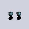 Brincos Populares Transfronteiriços Europeus e Americanos para Homens, Brincos Olho de Diabo com Zircônia Microcravejada Banhados a Cobre, Brincos Exquisitos Modernos para Festa