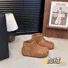 Botas Cortas Retro Birkenstock de Piel Nobuk Estilo Nuevo de Invierno para Mujer Forradas de Borrego 2025 Nuevas Planas Cómodas Casuales Botas de Nieve