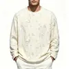 Camiseta de manga longa estilo americano para homens e mulheres, para o Outono e Primavera de 2026, de corte solto, gola redonda, top casual tipo pulôver