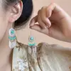 Nuevos Ganchos para Oreja con Borla de Gota de Agua Estilo Chino, Pendientes Vintage de Alta Gama, Elegantes y a la Moda, Estilo Étnico de Nicho, Accesorios para Orejas Frescos y Refinados