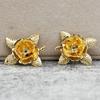 Accesorios DIY Tocado Nupcial Cobre 21*15mm Flor Rosa Pieza Floral Tridimensional Horquilla Corona de Fénix Material de Horquilla A310