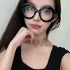 Gafas de Montura Gruesa Redonda Grande de Personalidad Exagerada Estilo Europeo y Americano Montura Negra Retro Anti-Luz Azul Gafas Sin Graduación con Lentes Graduadas para Miopía