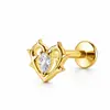 Piercing Labial con Rosca Interna de Titanio G23 Cuadrado Semicírculo Corazón Zirconio Piercing Hélice Oreja Titanio Gota Planeta Joyería