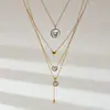 Taina Colgante de Acero Inoxidable Dorado 18K con Concha Blanca Corazón de Forma Lisa Collar de Corazón Joyería Fina de Lujo para Mujer Venta al por Mayor