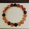Pulsera de Cristal Natural Súper Siete Oro Negro Pulsera de Cristal de Diseño Original Femenina Joyería de Mano de Cristal Libro de Caperucita Roja Explosiones