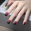 Pieza de uña prefabricada oscura degradada negra roja semiacabada para usar uña subcódigo parche de uña uña postiza mayoreo