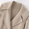 Abrigo de lana 100% pura de doble cara de alta calidad para mujer, largo, elegante, estilo coreano, chaqueta de tweed de lana, otro