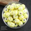 Accesorios de cuentas sueltas de cerámica de sandía pequeña con baño de luz, joyería DIY, cuentas de porcelana de calabaza pequeña, cuentas de cerámica semiacabadas, accesorios para pulseras de cuentas de cerámica