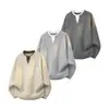 Otoño Invierno 2026 Nuevo Suéter Casual con Capucha Falso de Dos Piezas para Hombre Juventud Holgado Casual Chaqueta Tejida