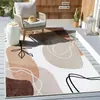 Manta para Mesa de Café Abstracta Minimalista de Cachemira con Base TPR para Sala de Estar, Manta para Mesita de Noche de Dormitorio, Alfombra Sencilla