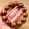 Pulseira de Contas de Sândalo Natural Buda Folha Pequena Sândalo Vermelho Sândalo Verde Huanghuali Madeira de Agarwood Brinquedo Pulseira Rosário Fábrica Atacado